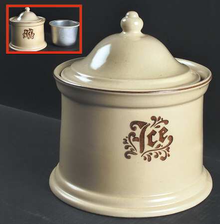 Village (Made in USA) Ice Crock with Lid & Metal Insert