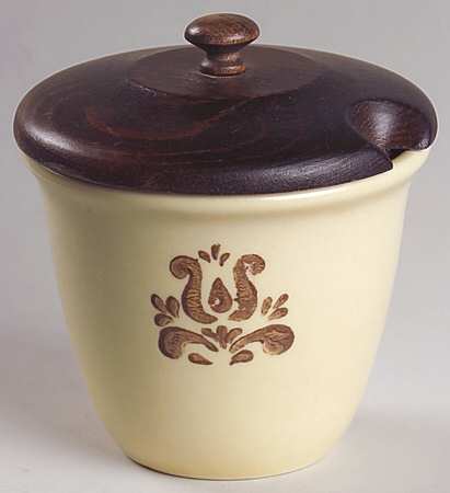 Village (Made in USA) Jam/Relish/Custard Server & Wood Lid