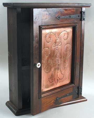Village (Made in USA) Wood/Copper Spice Holder Cabinet