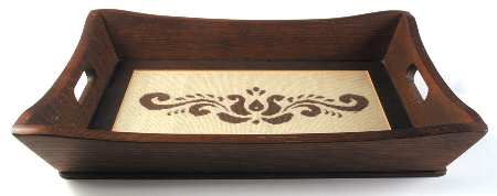 Village (Made in USA) Wood Rectangular Handled Tray