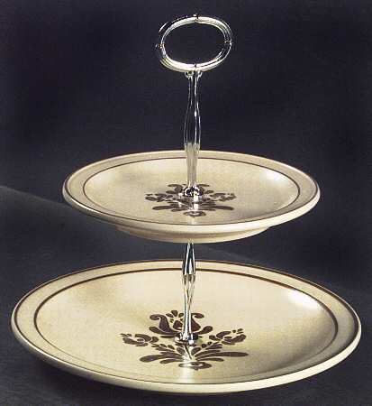 Village (Made in USA) 2 Tiered Serving Tray (Dinner & Salad Plate)