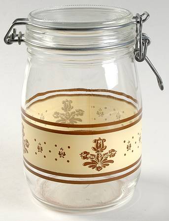 Village (Made in USA) 6" Glassware Canister with Hinged Lid