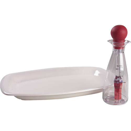 White 3-Piece Barbeque (Plate, Bowl and Brush)
