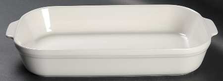 White 13"  Rectangular Baker