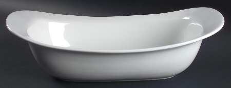 White Scoop Serving Bowl
