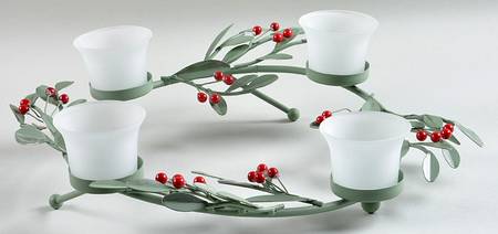 Winterberry Metal Votive Candleholder (Holds 4)