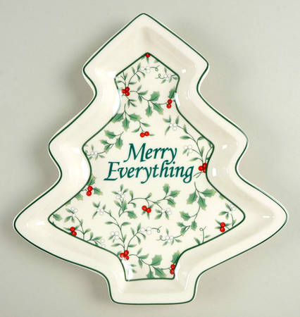 Winterberry Christmas Tree Plate