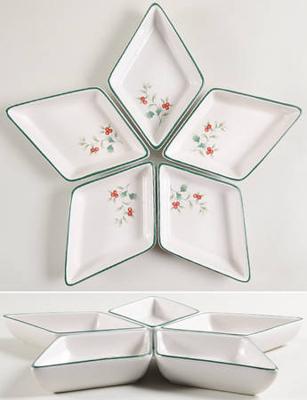 Winterberry 5 Individual Section Star Shaped Dish