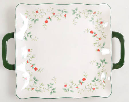 Winterberry 11" Square Handled Platter