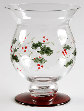 Winterberry Glass Handpainted Hurricane Lamp