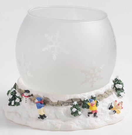 Winterberry 2 Piece Sculptured Tea Light Globe