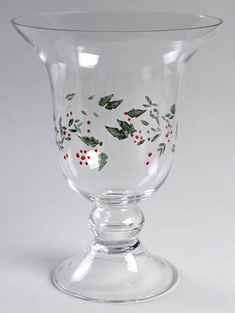 Winterberry 9" Glassware Pedestal Hurricane