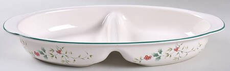 Winterberry 14" Oval Divided Vegetable Bowl