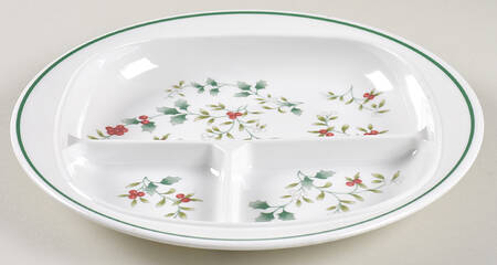 Winterberry Melamine Adult Divided Plate