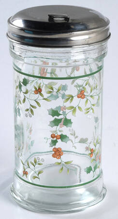 Winterberry Glassware Sugar Shaker & Metal Lid