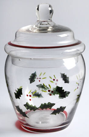 Winterberry Glassware Treat Jar & Lid