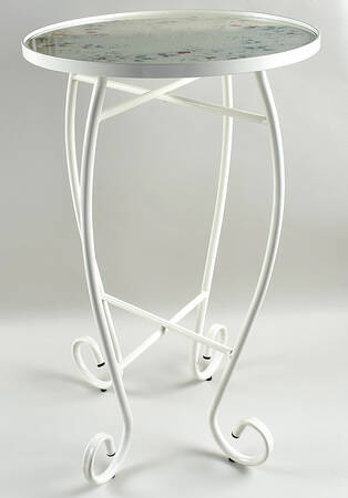 Winterberry Metal Accent Table W/Glass Insert