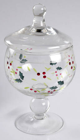 Winterberry Glassware Candy Jar & Lid