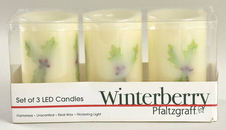 Winterberry 5'' LED Candles - Set of 3