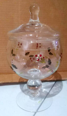 Winterberry 7" Glass Apothecary Jar & Lid