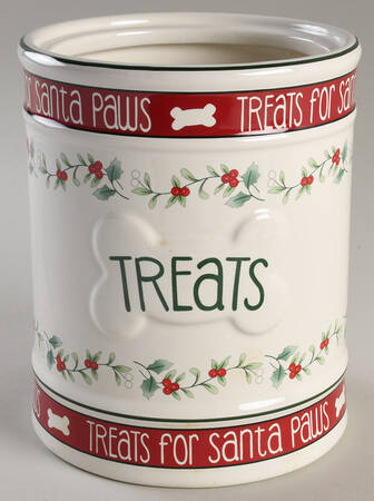 Winterberry Dog Treats Canister No Lid