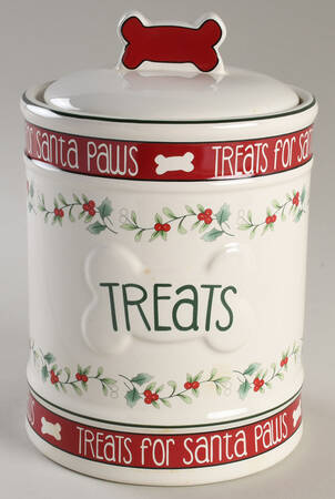Winterberry Dog Treats Canister & Lid