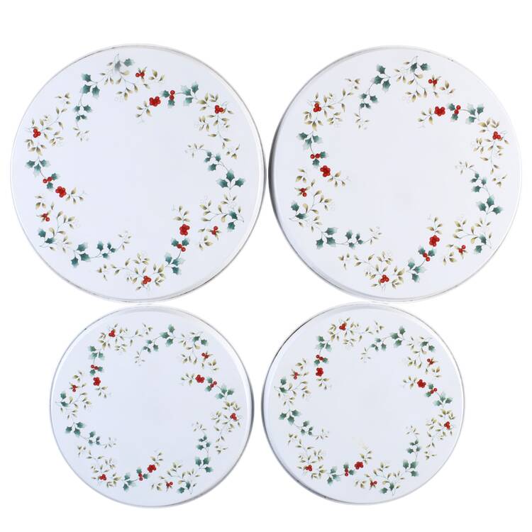 Winterberry Round Steel Stove Cover - Set of 4