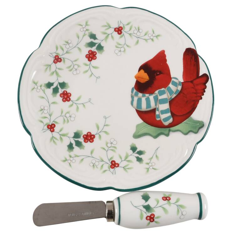 Winterberry Snack/Canape Plate & Spreader