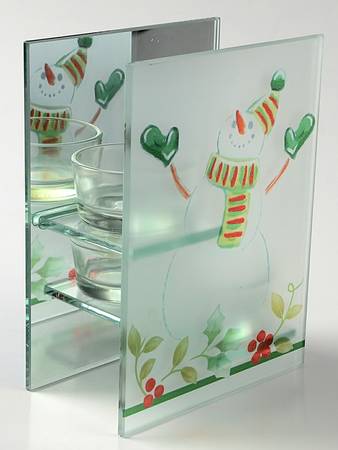 Winterberry Glass 2 Light Tea Light Candle Holder