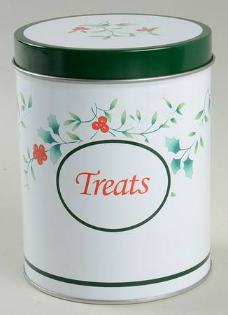 Winterberry Metal Treats Canister & Lid