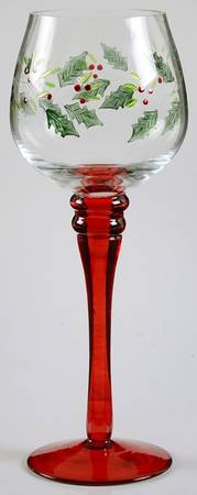 Winterberry 9" Glassware Stemmed Votive Candleholder