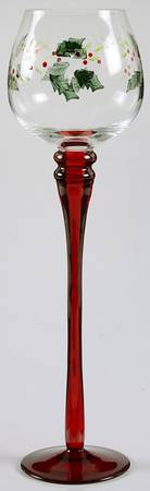 Winterberry 12" Glassware Stemmed Votive Candleholder