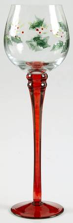 Winterberry 11" Glassware Stemmed Votive Candleholder