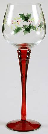 Winterberry 10" Glassware Stemmed Votive Candleholder