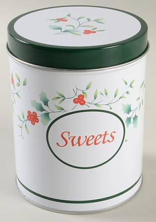 Winterberry Metal Sweets Canister & Lid