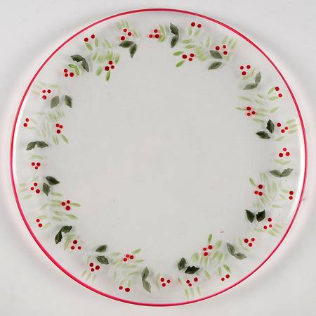 Winterberry 12" Glass Dessert Platter by Pfaltzgraff