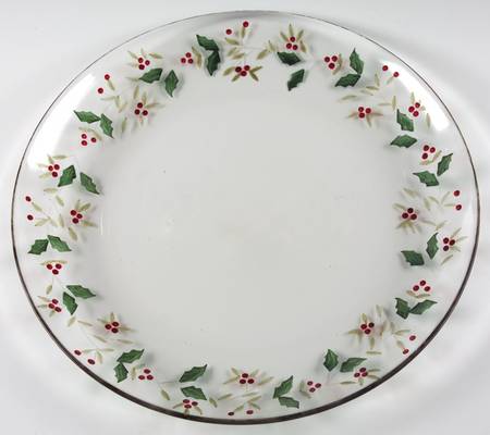 Winterberry 12" Round Glassware Platter