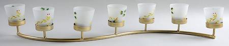 Winterberry Metal Candleholder with 7 Glass Votives