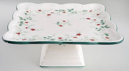 Winterberry 10" Diameter Square Pedestal Cake Stand