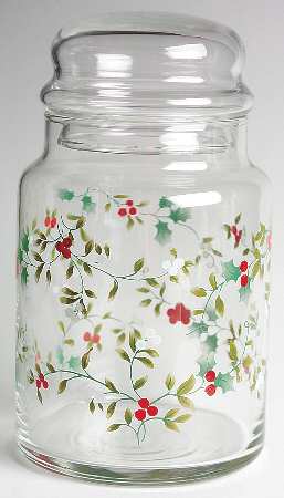 Winterberry Glassware Candy Jar & Lid