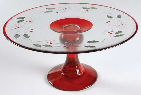 Winterberry 9" Glassware Cake Stand