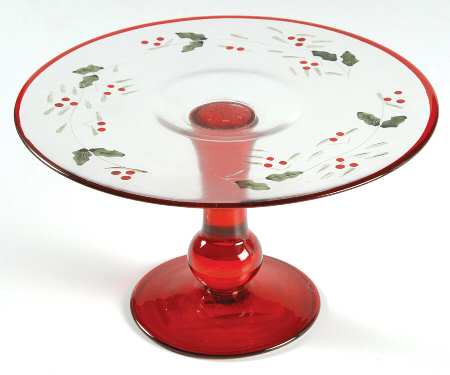 Winterberry 7" Glassware Cake Stand