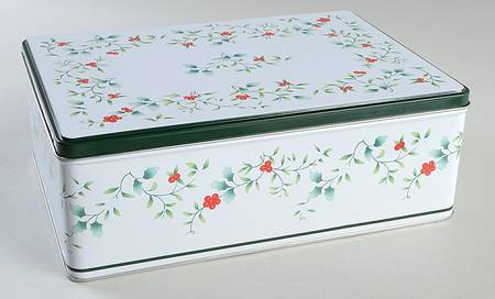 Winterberry Large Rectangular Storage Tin W/Lid