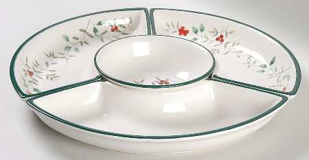 Winterberry 4 Section Round Server (3 Sides & 1 Center)