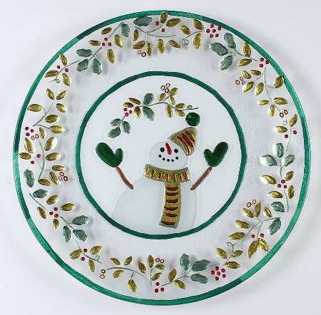Winterberry 14" Round Glassware Platter