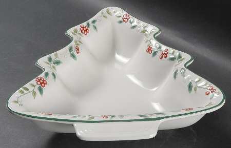 Winterberry Sculpted Handpainted Tree Shaped Bowl
