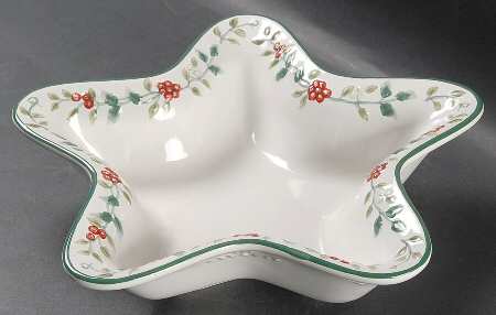 Winterberry Sculpted Handpainted Star Shaped Bowl by Pfaltzgraff