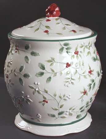 Winterberry Large Cookie Jar/Canister & Lid