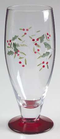 Winterberry 12 Oz Footed Handpainted Glassware Highball