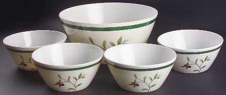 Winterberry Melamine 5pc Salad Set (4sabi6m + Sab10m)